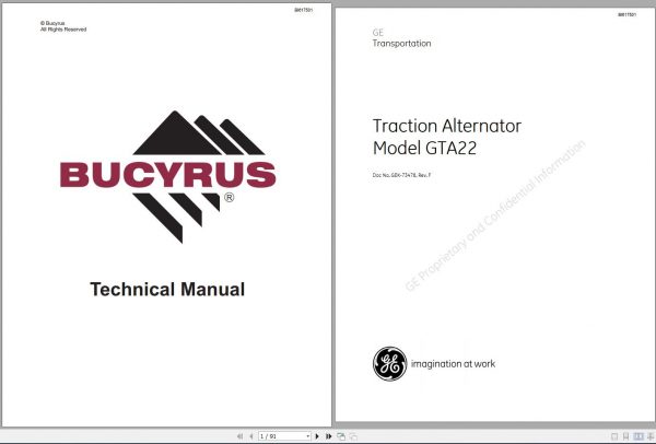 CAT Unit Rig Mining Truck MT3700 AC MJ104 MJ311 BC055 BC070 Traction Alternator Model GTA22 Service Manual 1