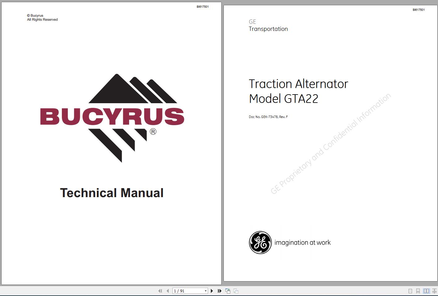 CAT Unit Rig Mining Truck MT3700 AC MJ104 MJ311 BC055 BC070 Traction Alternator Model GTA22 Service Manual 1