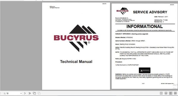 CAT Unit Rig Mining Truck MT6300AC MR051 MR067 Steering Pump Upgrade Service Manual 2