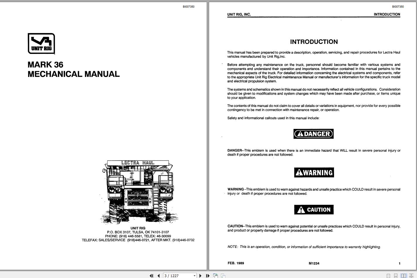 CAT Unit Rig Mining Truck Mark 36 MBTOC6 Service Manual BI007350 1