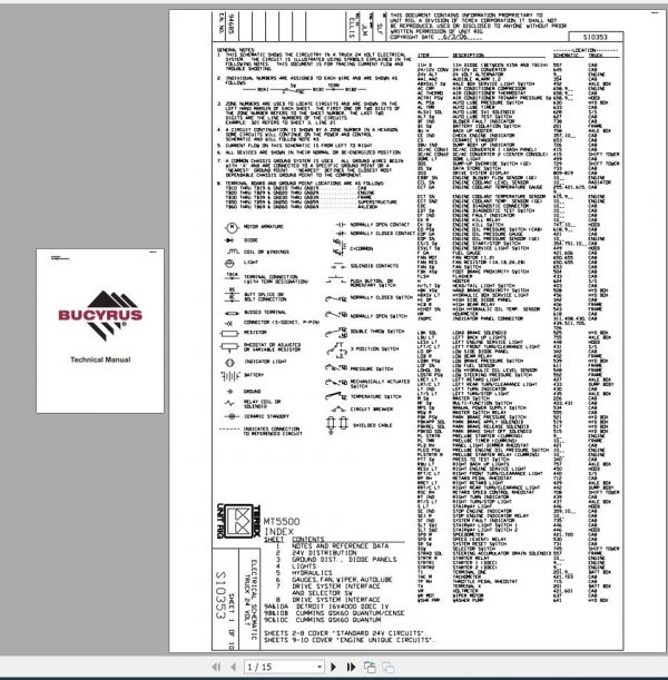 CAT Unit Rig Mining Truck S10353 24V MPTOC2 MT5500 Electrical Schematic BI618459 2006 1