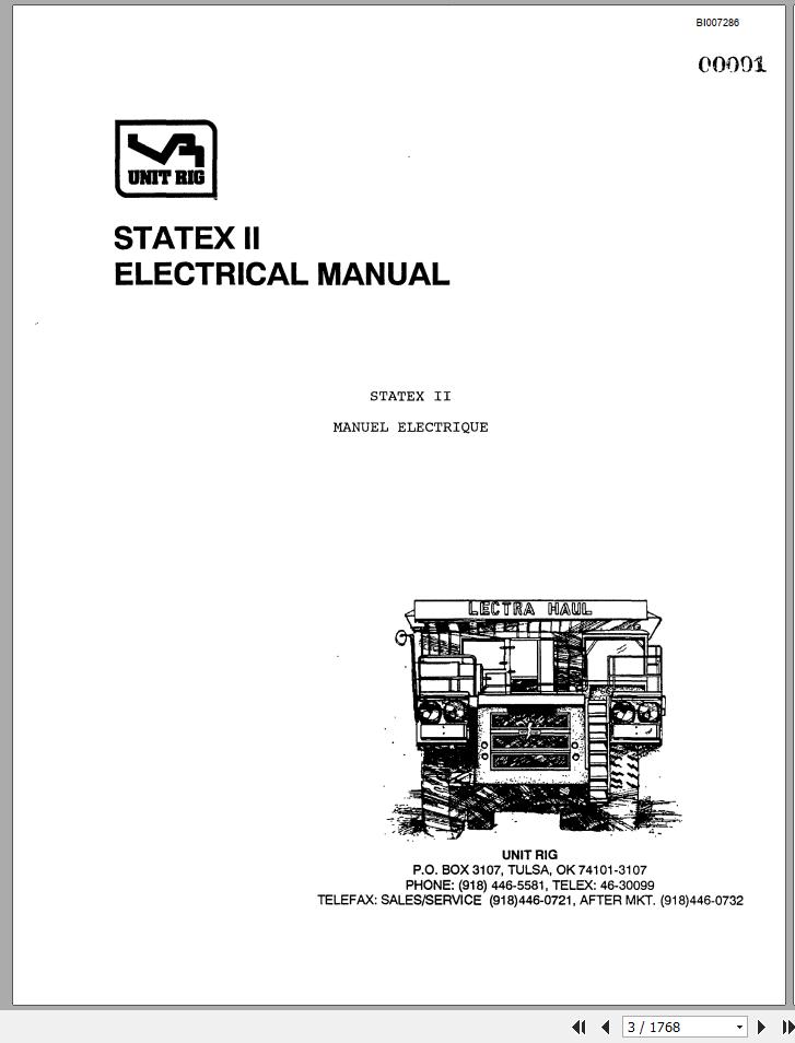 CAT Unit Rig Mining Truck Statex II Electrical Service Manual BI007286 EN FR 1