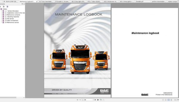 DAF XF EURO 6 Workshop Manual Wiring Diagram 2