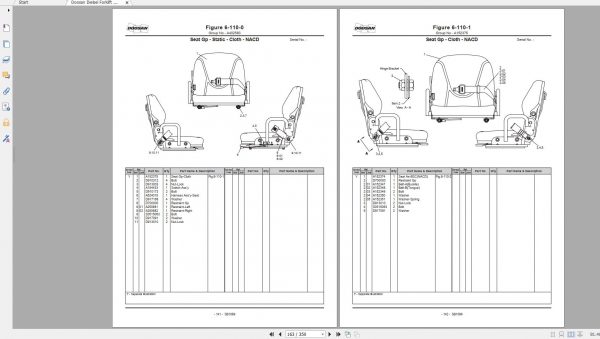 Doosan Dielsel Forklift D15S 5 D18S 5 D20SC 5 Part Book SB1089E07 2