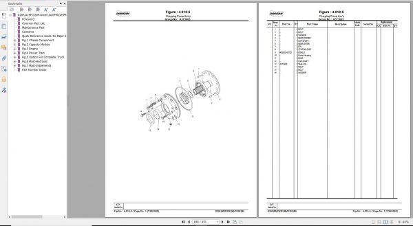 Doosan Dielsel Forklift D20F D25F D30F D20FM D25FM D30FM Part Book YSB3002E 2