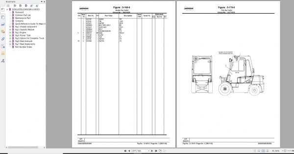 Doosan Dielsel Forklift D20G D25G D30G Part Book SB1110E 2