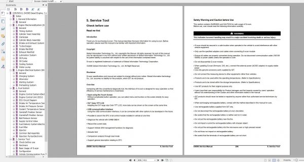 Doosan Dielsel Forklift D35S 5 D40S 5 D40SC 5 D45SC 5 D45S 5 D50C 5 D55C 5 D50SC 5 Service Manual SB432 1