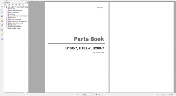 Doosan Electric Forklift B16X 7 B18X 7 B20X 7 Part Book SB1189E02 1