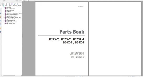 Doosan Electric Forklift B22X 7 B25X 7 B30X 7 B35X 7 Part Book SB1240E00 1