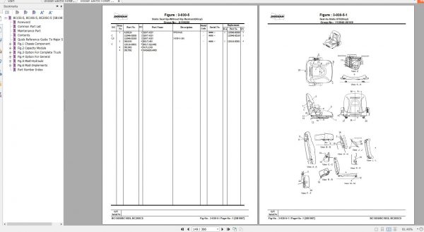 Doosan Electric Forklift BC15S 5 BC18S 5 BC20SC 5 Part Book SB1087E17 2