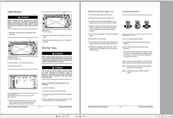 Doosan Electric Forklift BR10S BR16JW Electric Schematic Service Operaton Maintenance Manual SB2210E00 2