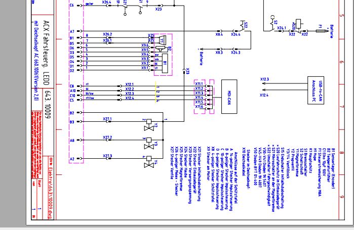 Doosan Electric Pallet Truck LEDD ACX Schematic Diagram DE 1