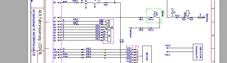 Doosan Electric Pallet Truck LEDS16 ACX Schematic Diagram DE 1
