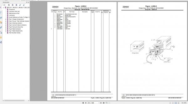 Doosan Electric Reach Truck BR13S 7 BR15S 7 BR18S 7 Part Book SB1125E08 2