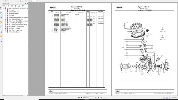 Doosan Electric Reach Truck BR14JW 7 BR16JW 7 Part Book SB1141E05 2
