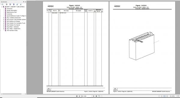 Doosan Electric Reach Truck BR18SP 7 BR20SP 7 Part Book SB1167E02 2