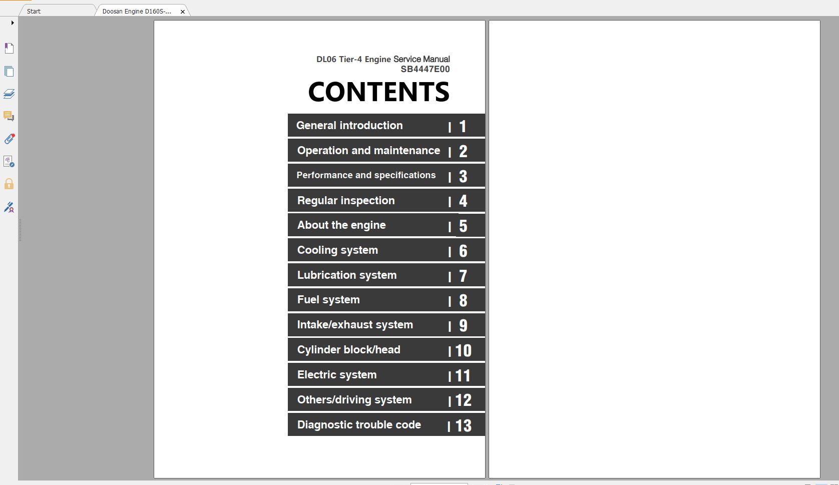 Doosan Engine D160S 7 DL06 Tier4 Final Service Manual SB4447E00 1