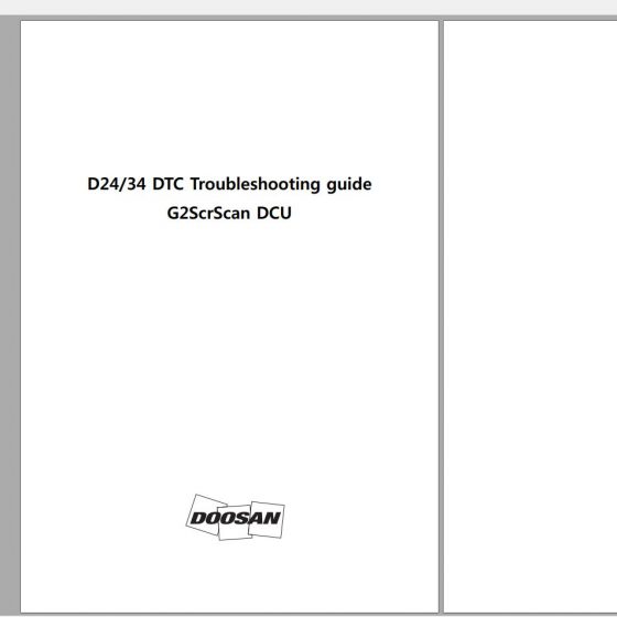 Doosan Engine D24 D34 ECU DTC Troubleshooting Fault Codes SB4453E00