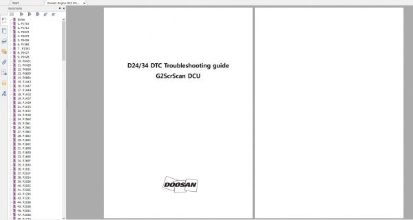 Doosan Engine D24 D34 DCU SCR DTC Troubleshooting Fault Codes SB4453E00 1