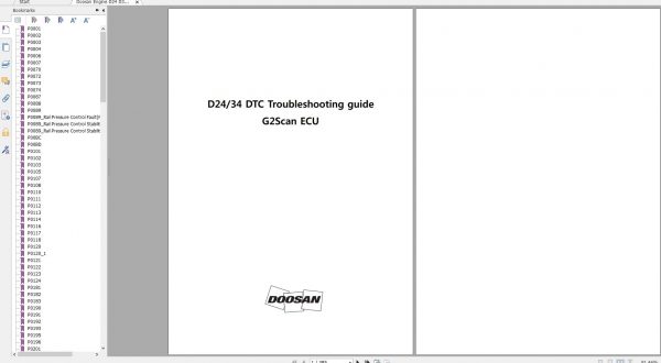 Doosan Engine D24 D34 ECU DTC Troubleshooting Fault Codes SB4453E00 1