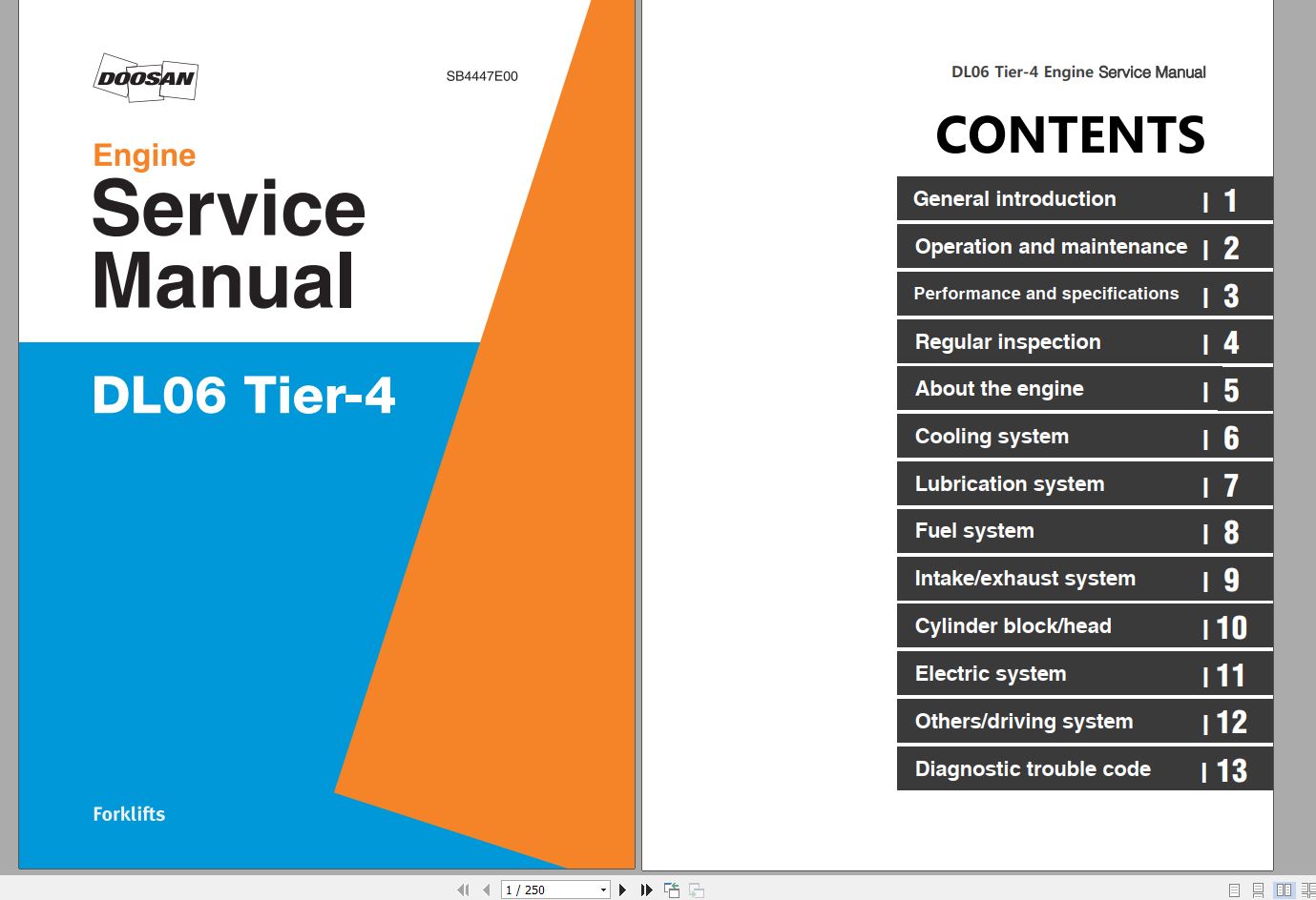 Doosan Engine DL06 Tier4 Final EN Service Manual SB4447E00 1
