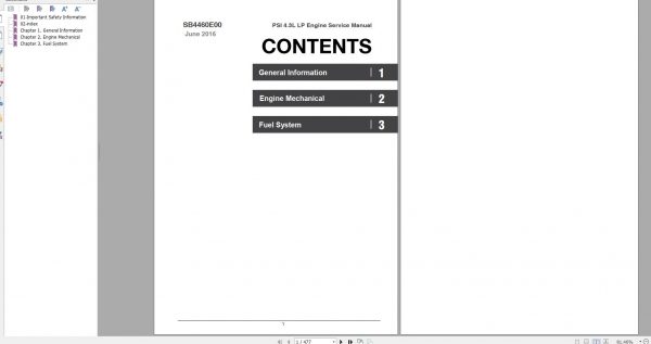 Doosan Engine PSI 4.3 V6 Service Manual SB4460E00 06 1