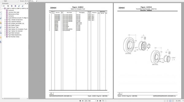 Doosan LPG Forklift G20P 5 G25P 5 G30P 5 G33P 5 G35C 5 Part Book SB1095E15 2