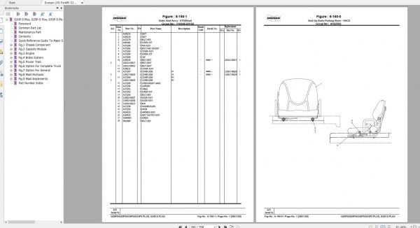 Doosan LPG Forklift G20P 5 Plus G25P 5 Plus G30P 5 Plus G33P 5 Plus G35C 5 Plus Part Book SB1129E09 2