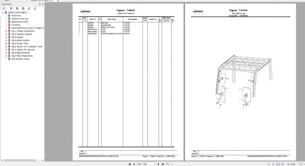 Doosan LPG Forklift G20P 5 Plus G25P 5 Plus G30P 5 Plus G33P 5 Plus G35C 5 Plus Part Book SB1129E11 2