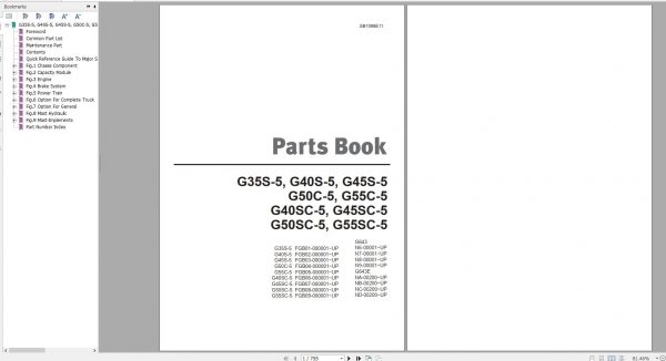 Doosan LPG Forklift G35S 5 G55SC 5 Part Book SB1098E11 1