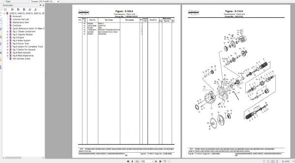 Doosan LPG Forklift G35S 5 G55SC 5 Part Book SB1098E11 2