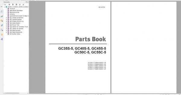 Doosan LPG Forklift GC35S 5 GC40S 5 GC45S 5 GC50S 5 GC55S 5 Part Book 1