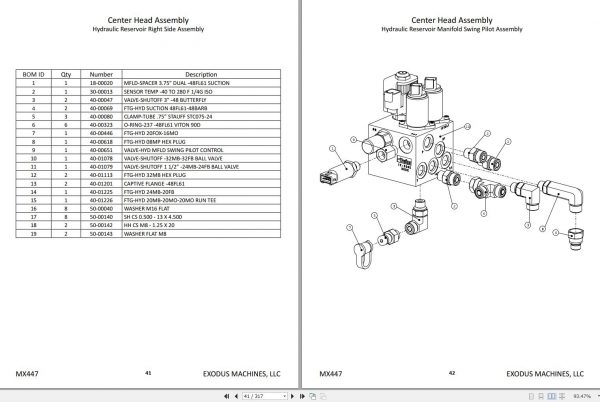 Exodus Material Handler MX447 Parts Manual 2011 3