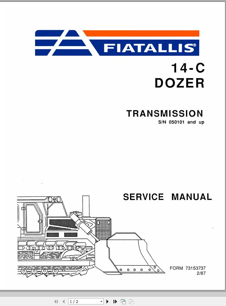 Fiat Allis Crawler Dozer 14C Service Manual 1