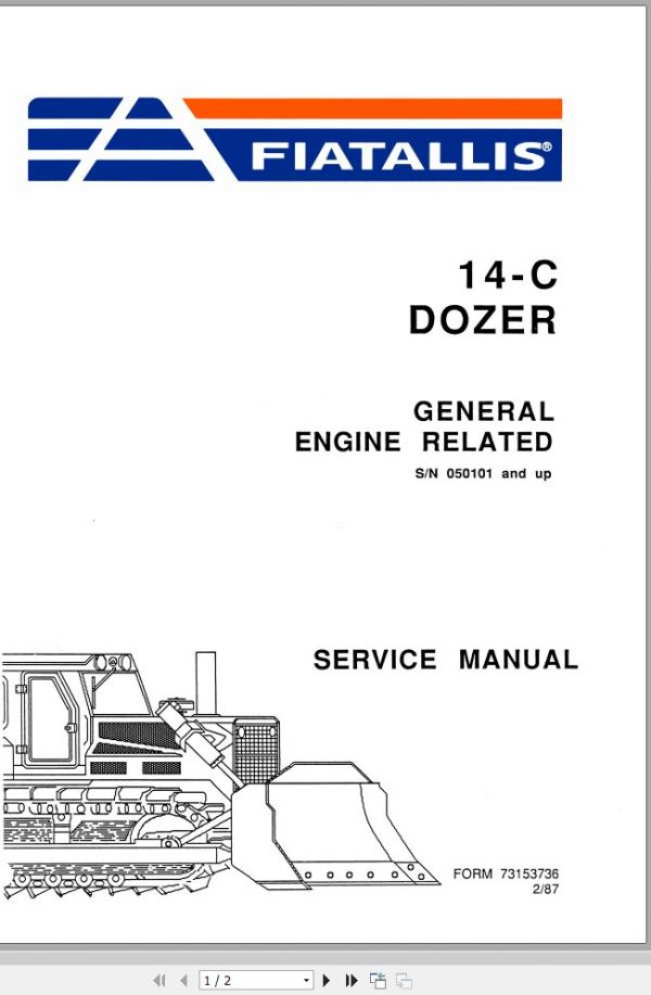 Fiat Allis Crawler Dozer 14C Service Manual 2