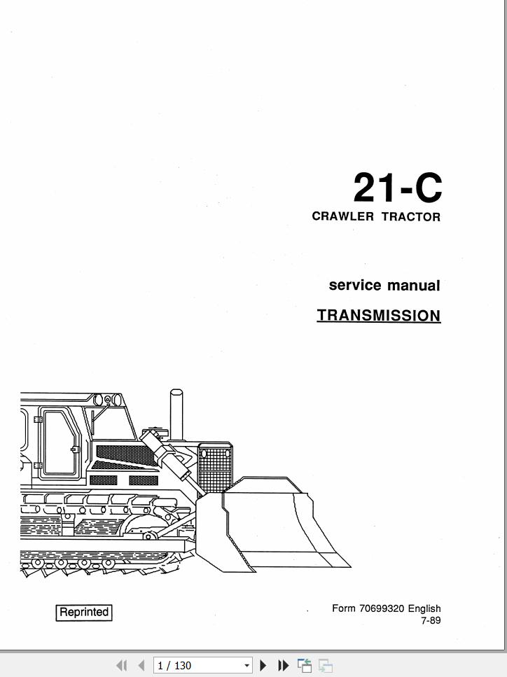Fiat Allis Crawler Dozer 21C Service Manual 1