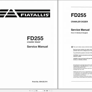 Fiat Allis Crawler Dozer FD255 Service Manual 60402214 1