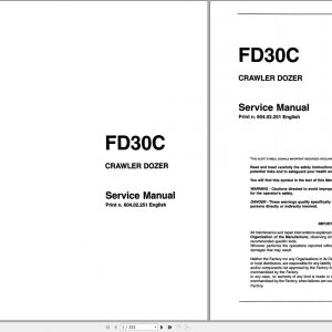 Fiat Allis Crawler Dozer FD30C Service Manual 60402251 1