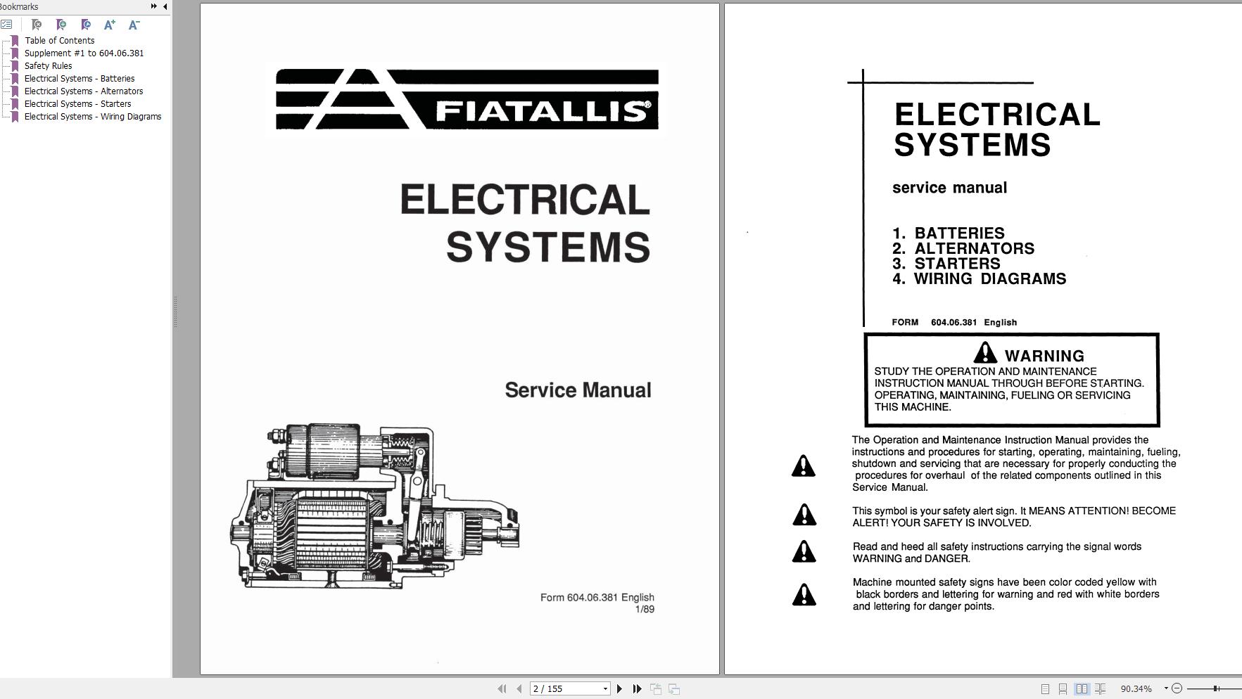 Fiat Allis Crawler Dozer FD7 FL7 Service Manual 1