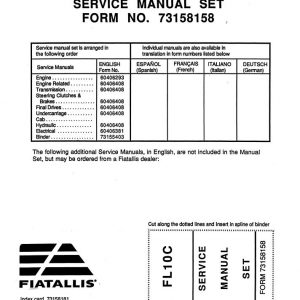 Fiat Allis Crawler Dozer FL10C Service Manual 1