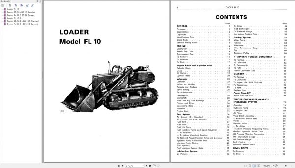 Fiat Allis Crawler Loader FL10 FL10B Service Manual 60406077 1