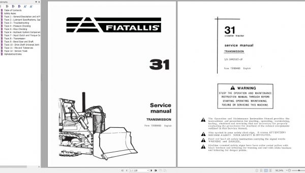 Fiat Allis Crawler Tractor 31 Service Manual 1