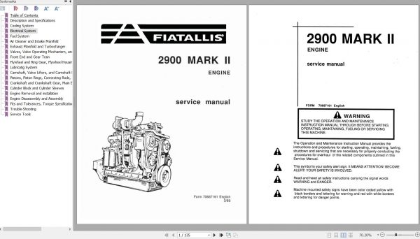 Fiat Allis Engine 2900 Mark II Service Manual 70687161 1