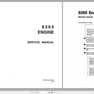 Fiat Allis Engine 8365 Service Manual 60406293 1
