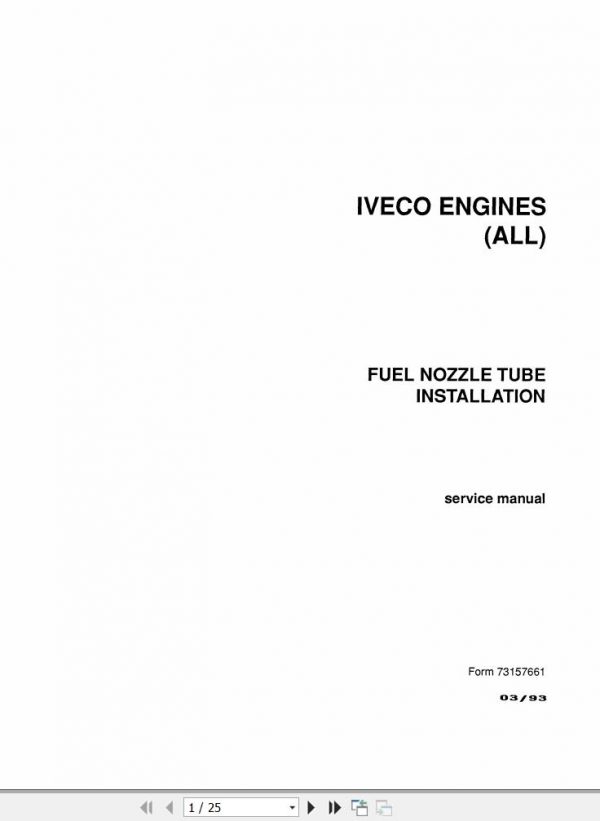 Fiat Allis Iveco Engines Fuel Nozzle Tube Installation Service Manual 73157661 1