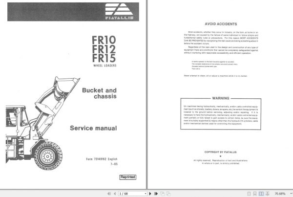 Fiat Allis Wheel Loader FR10 FR12 Service Manual 1