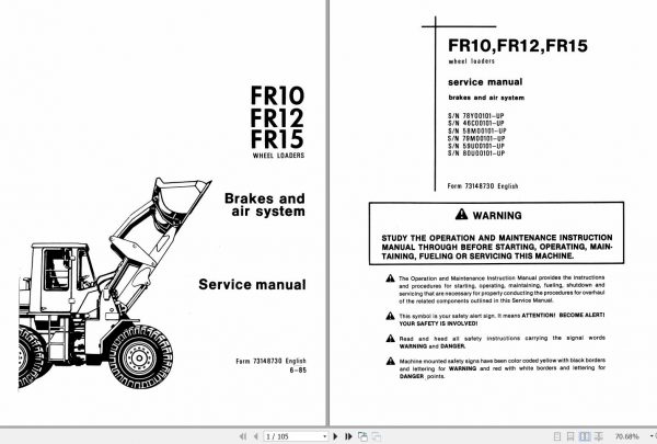 Fiat Allis Wheel Loader FR10 FR12 Service Manual 2