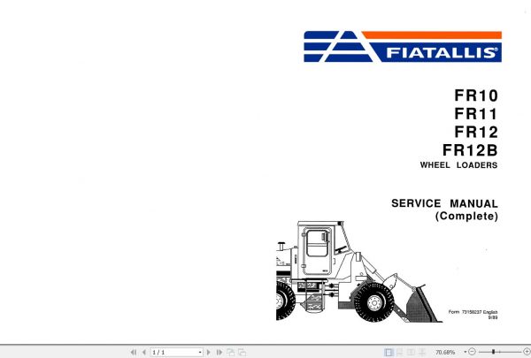 Fiat Allis Wheel Loader FR12B Service Manual 1