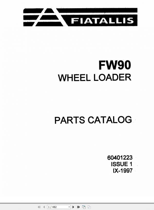 Fiat Allis Wheel Loader FW90 Parts Catalog 60401223 EN IT FR DE ES 1