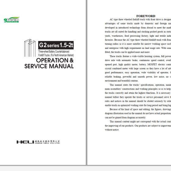 Heli Forklift Electric G3 Series Lithium Battery Counterbalanced CPD40